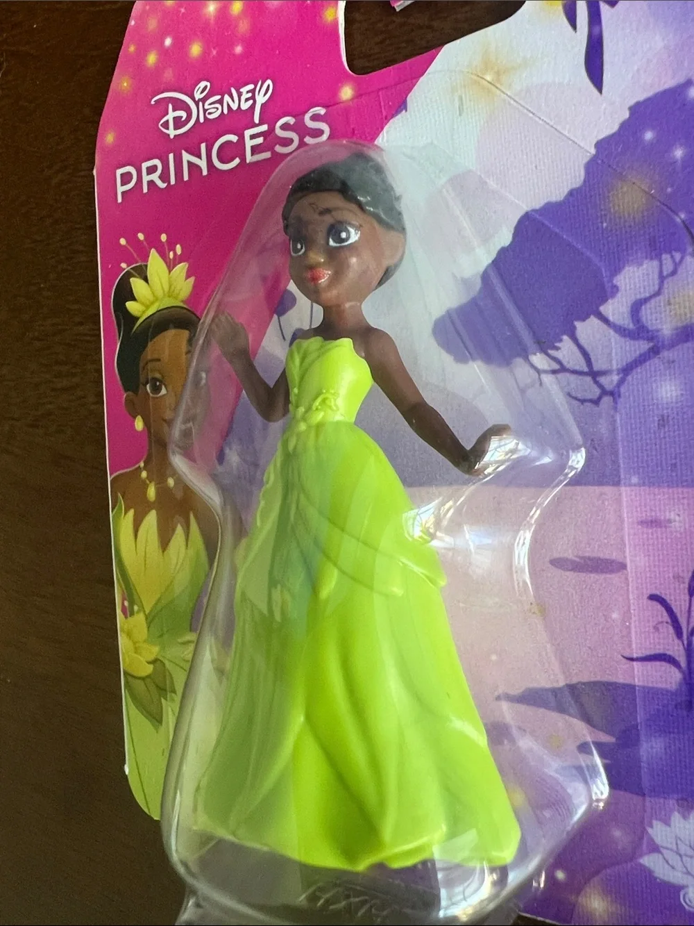 Princess Tiana Mini Doll in Bright Lime Green Dress